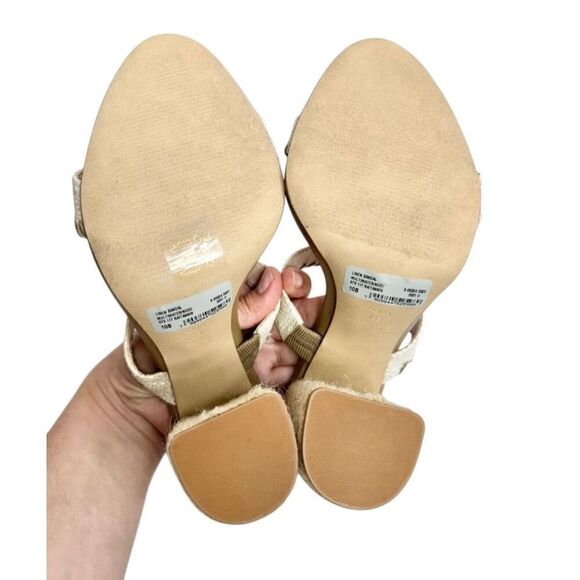 AQUA Sandals Woven Espadrille Block Heel Size 10B Open Toe Double Strap NEW - Picture 8 of 8